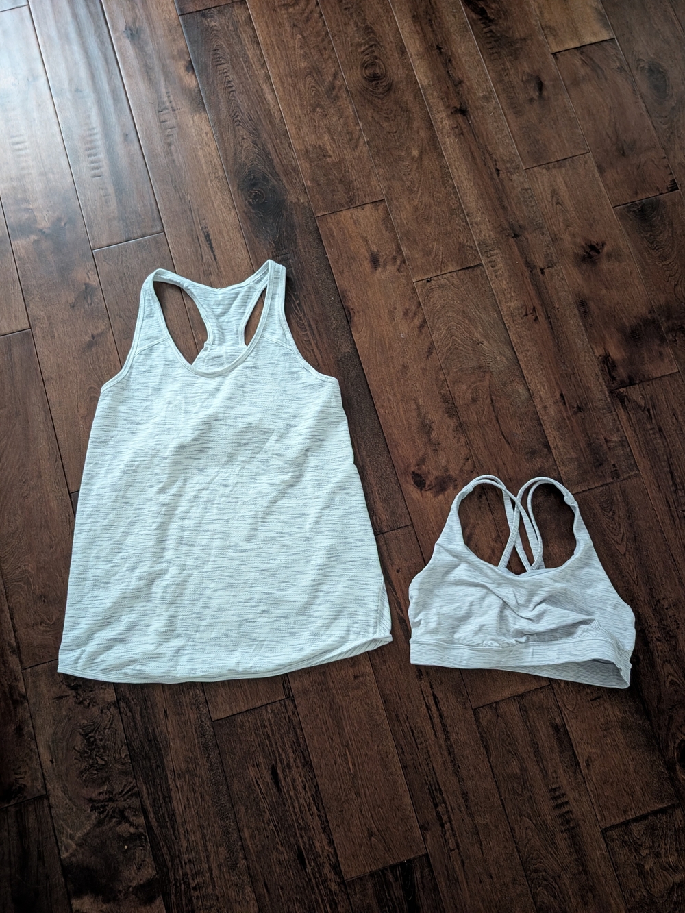 Women’s Lululemon Light Gray Racerback Tank and Bralette Set